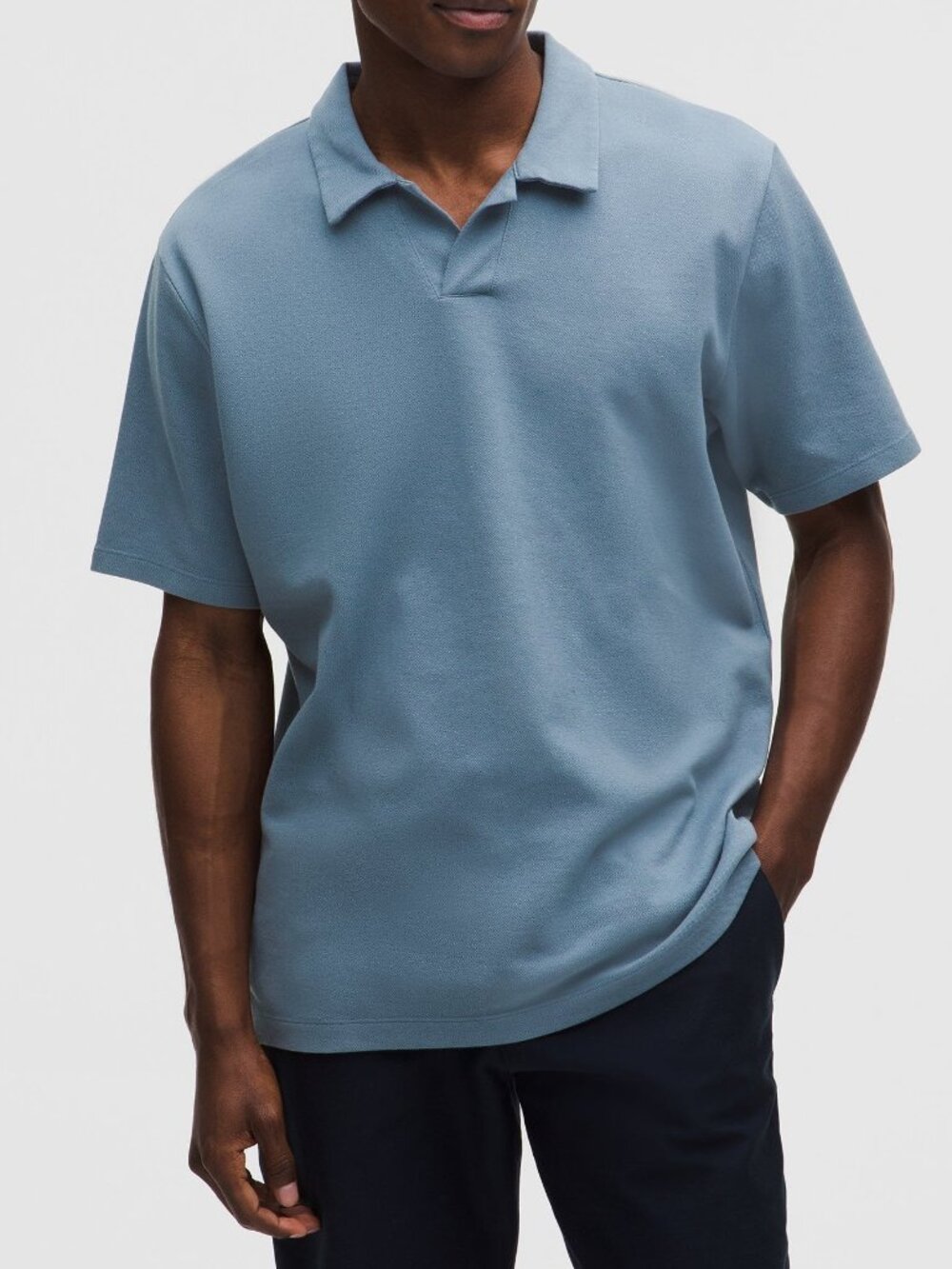 Lululemon Pique Performer Johnny Collar Short Sleeve Shirt LM3GBGS Steel Blue